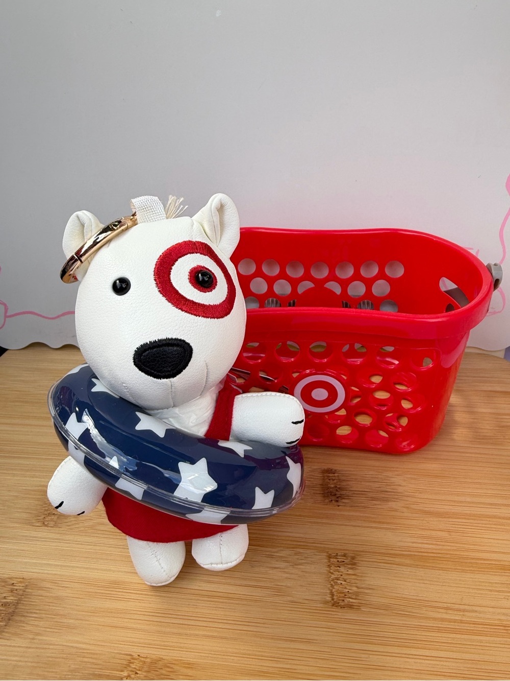 Target Beach Bullseye Bag Charm with Target Mini Shopping Basket